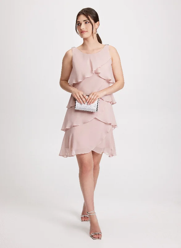 Must-Have Clothing Styles Now At Incredible Discounts Chiffon Tiered Cocktail Dress