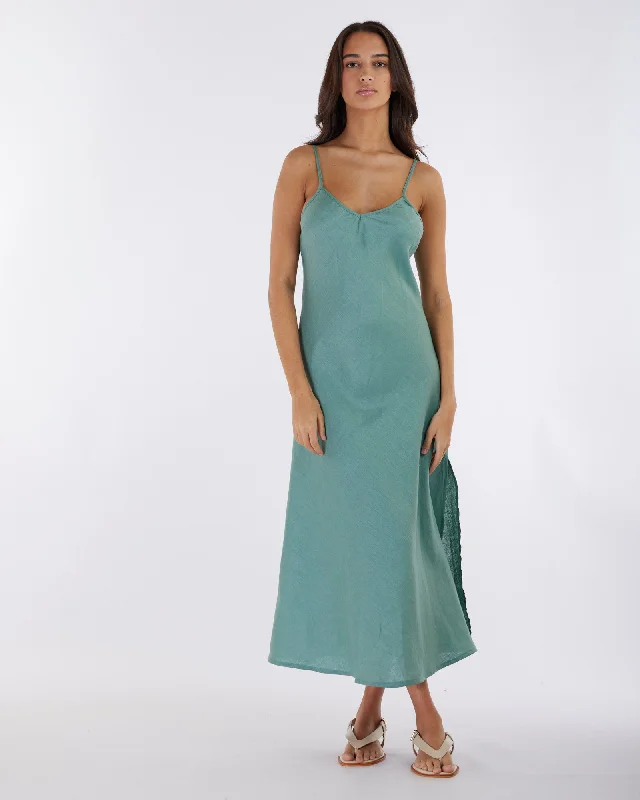Street Chic Discounts Evangeline Linen Dress - Azure