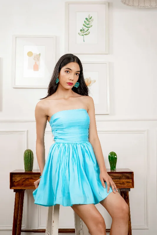 Cool Prices Favourite muse - blue bow back detail skater dress