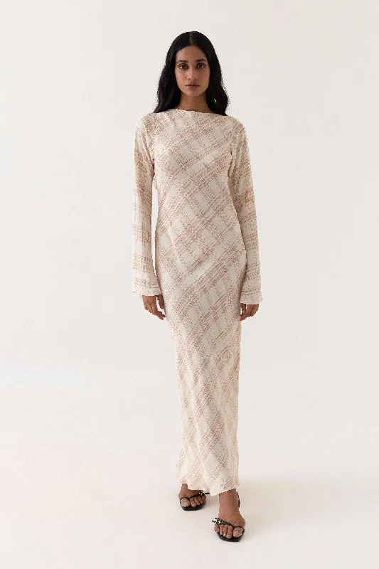 Fashion-forward Women's Clothing Amalfi Dress - Almond Checks