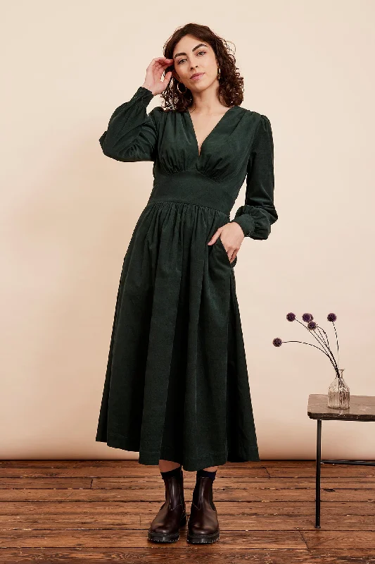 Sales Clothes Amara Needlecord Sycamore Green Dress