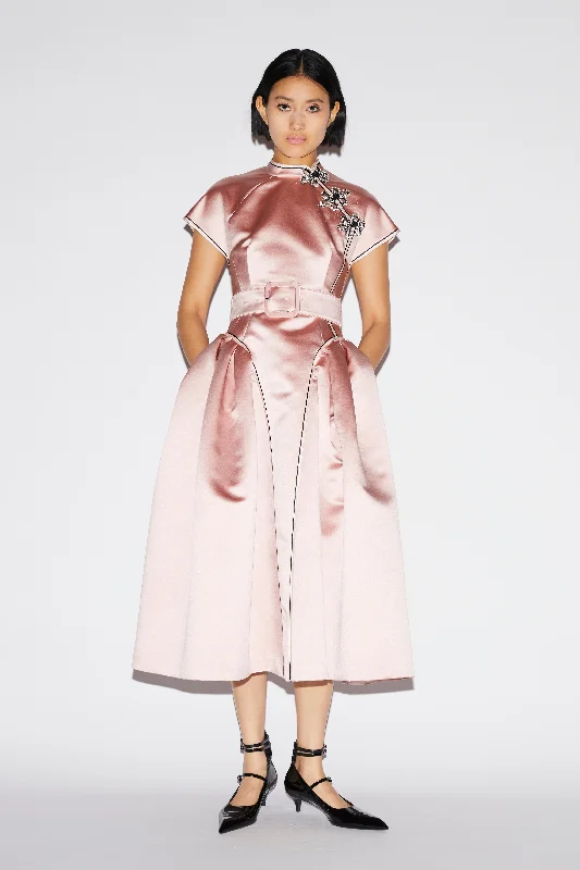 Latest Trends HUANG DRESS PINK SATIN