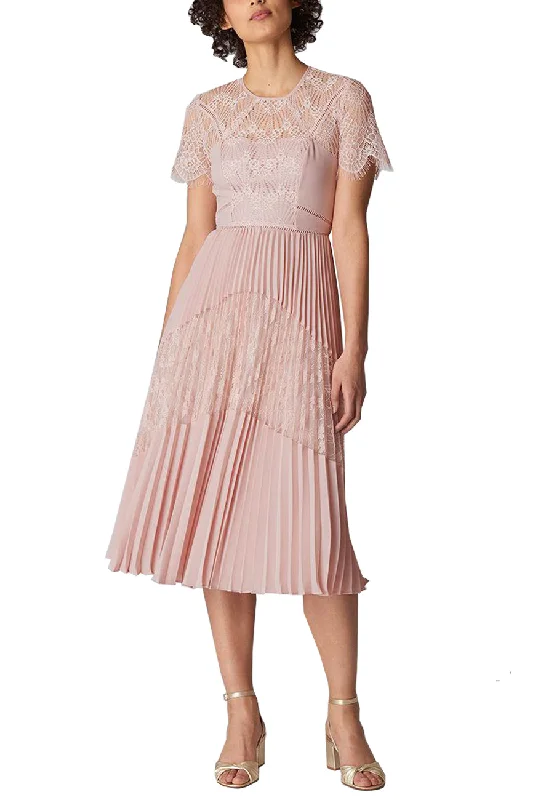 Women's Clothes For Work Blush Bianca Short Sleeves Lace Panel Dress
