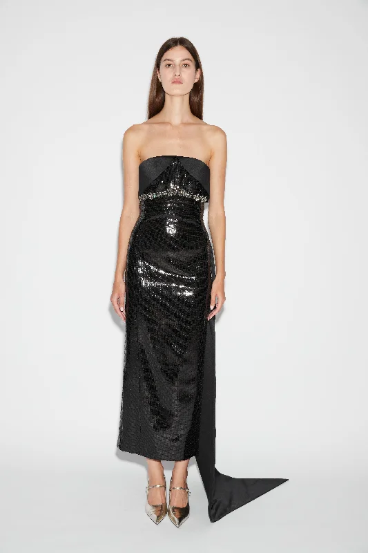 Stylish Women's Apparel GRETA DRESS BLACK EMBELLISHED SEQUINS