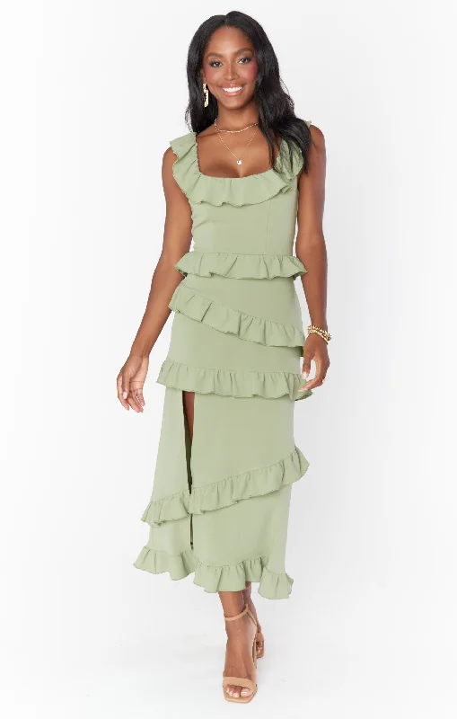 Weekend Exclusive Greta Dress ~ Moss Green Stretch