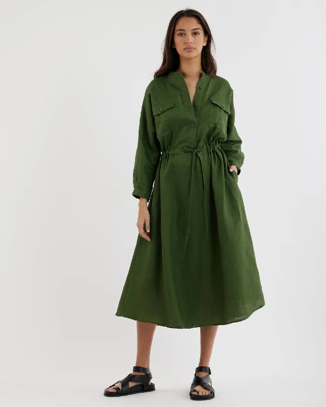 Women's Clothing Sale Online Jade Linen Tunic Dress - Verdant