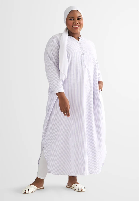 Trendy Threads Laura Stripes Long Shirt Jubah Dress
