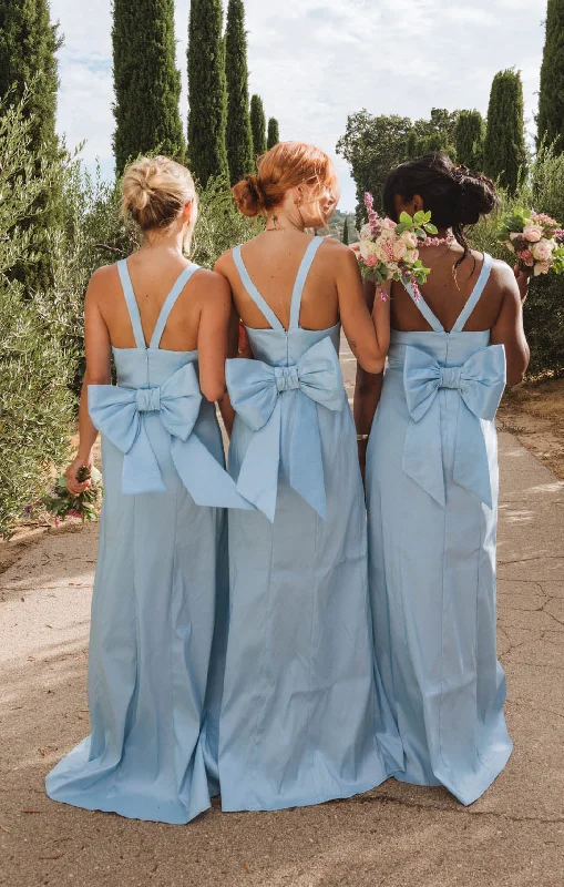 Fashion Forward Outfits Charlotte Bow Dress ~ Light Blue Taffeta