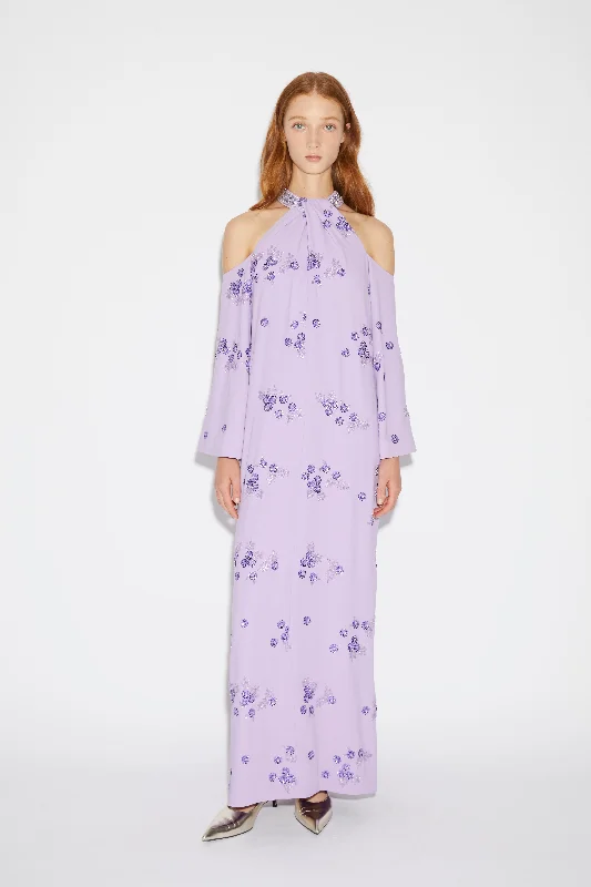 Contemporary Chic VITTO DRESS LAVENDER EMBELLISHED CREPE JERSEY