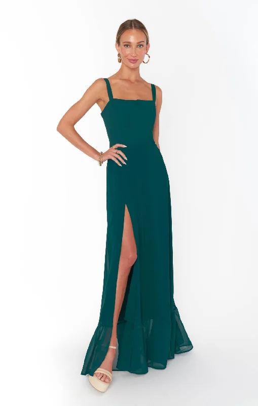 Modern Glamour Clarissa Corset Dress ~ Emerald Chiffon