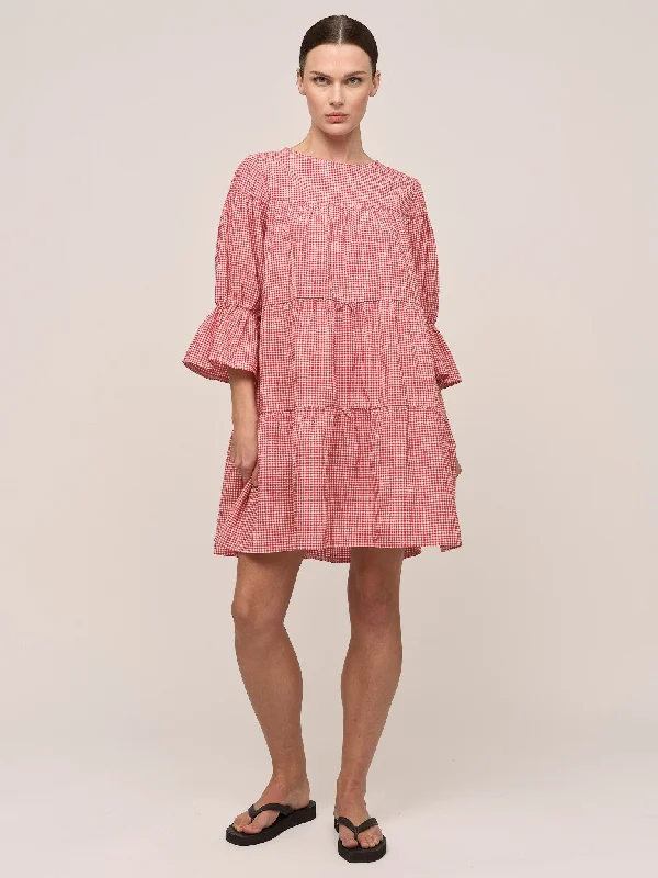 Women's Fashion Essentials Indiana Dress - Redwood Checked