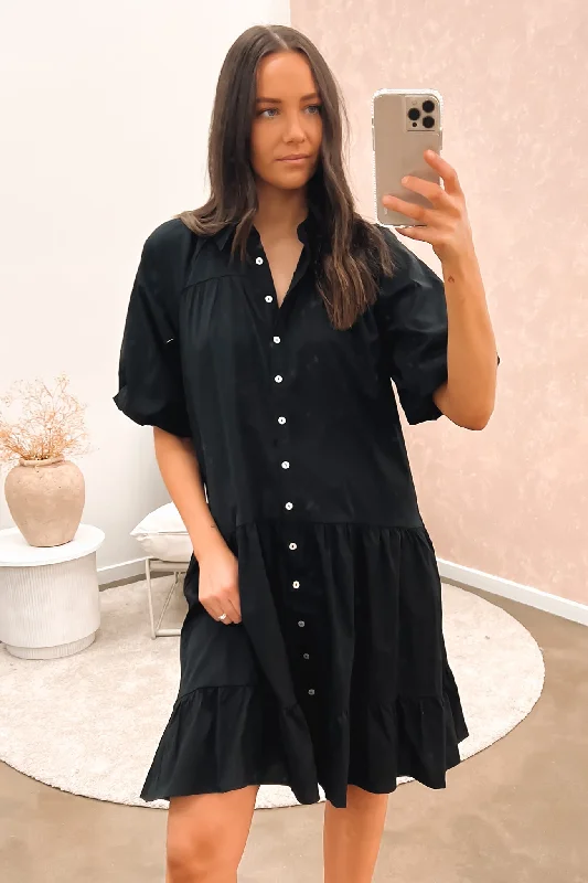 Relaxed Fashion Georgina Teired Dress Black