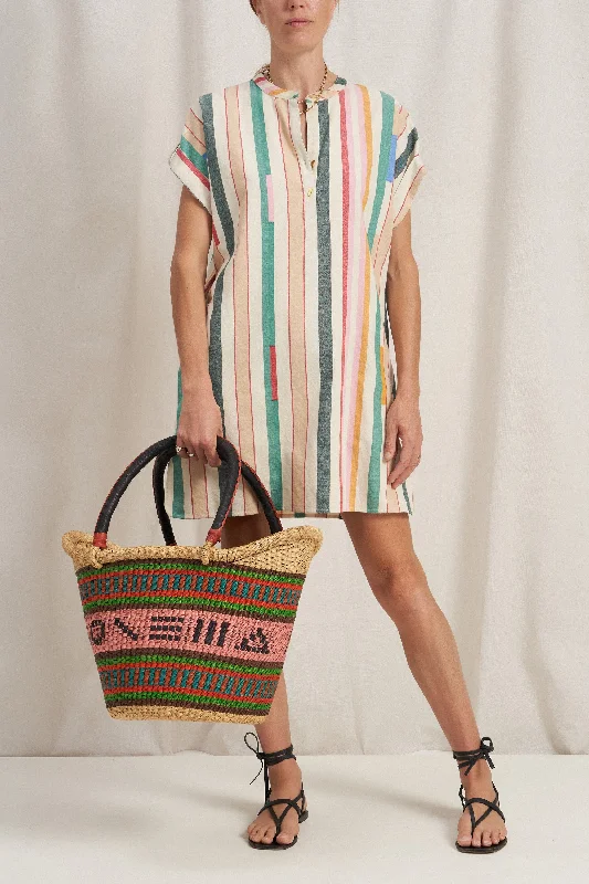 The Epitome Of Modern Women's Fashion Athena Green Bazaar Stripe Tunic Dress