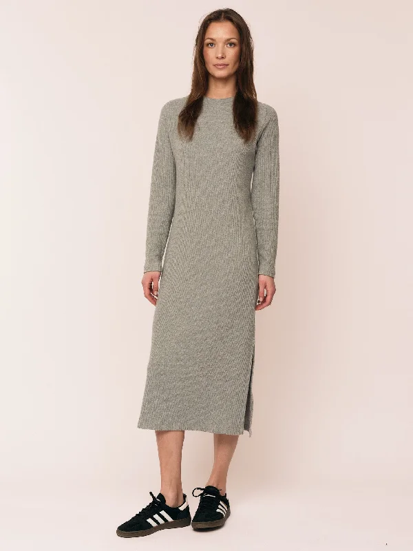 Cool Prices Daniela Rib Dress - Dark Grey Melange