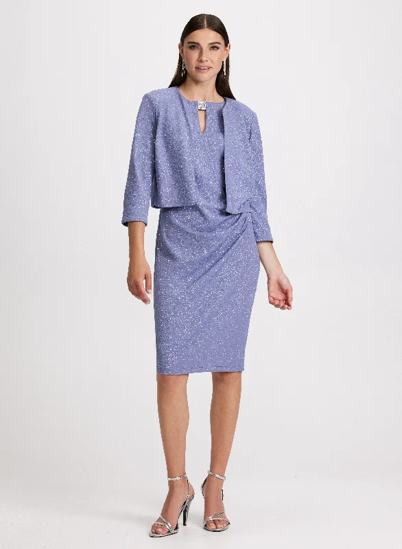 Wardrobe Upgrade Shimmer Dress & Jacket Set