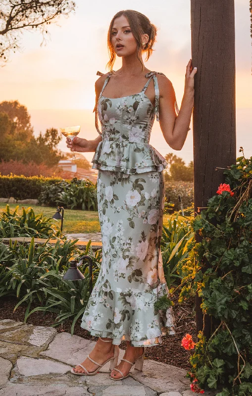 Women's Vacation Attire Pauline Peplum Dress ~ Secret Garden