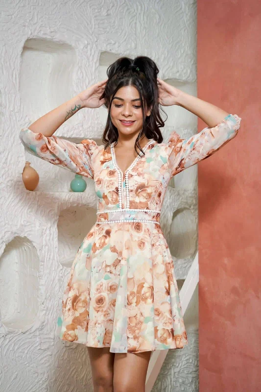 Women's Active Garments For Workouts On my way floral skater dress