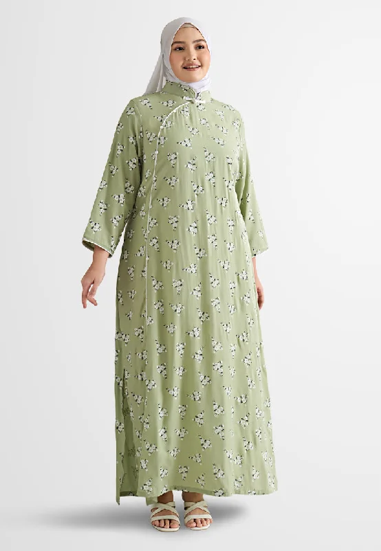 Mega Sales Ying CNY Oriental Floral Long Slit Dress