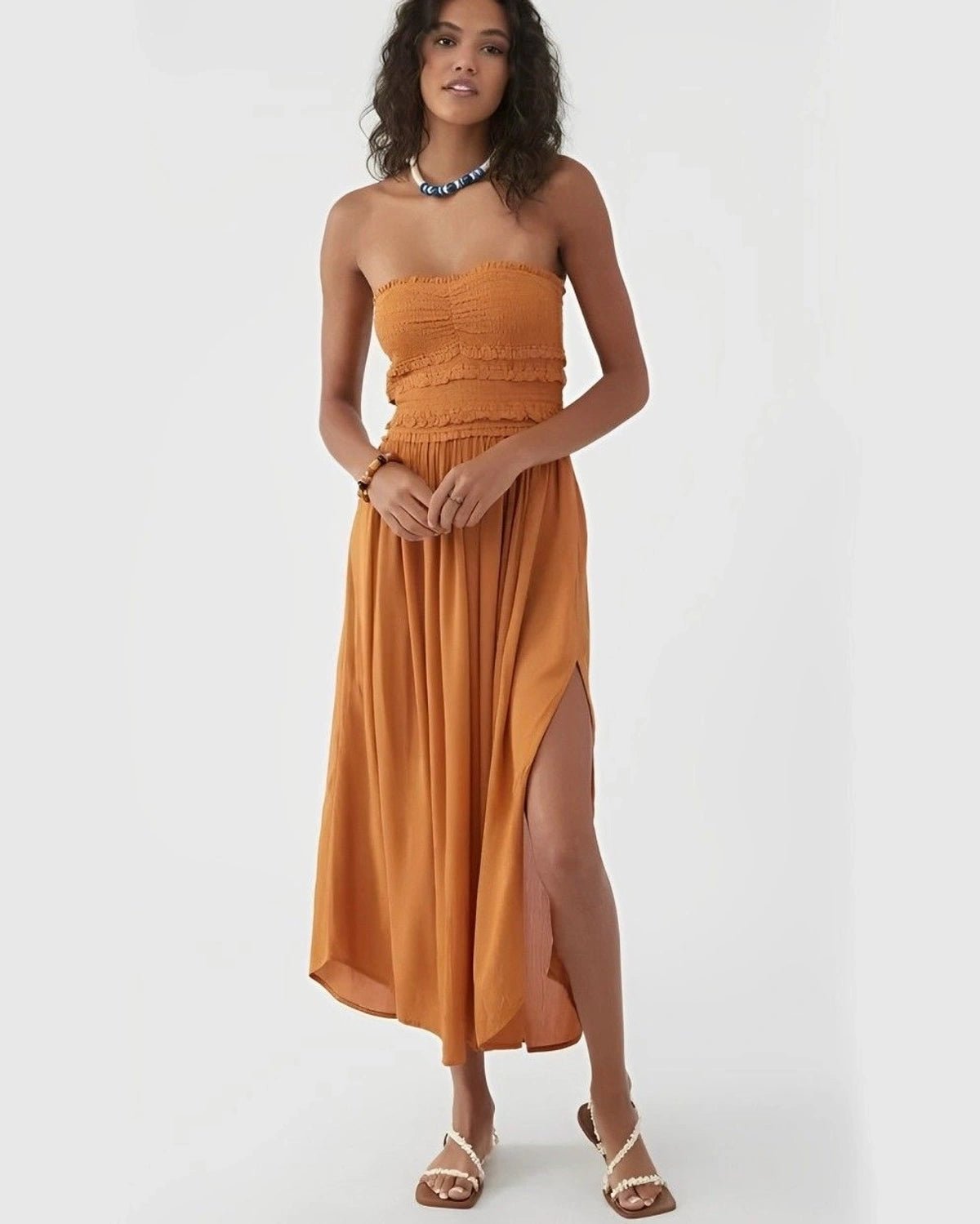 Women's Clothing For Work CRINKLED SLIT DRESS