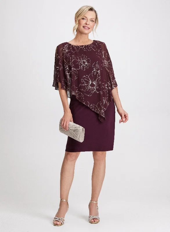 Stunning Women's Outfits At Unbelievable Discounts Floral Capelet Effect Dress