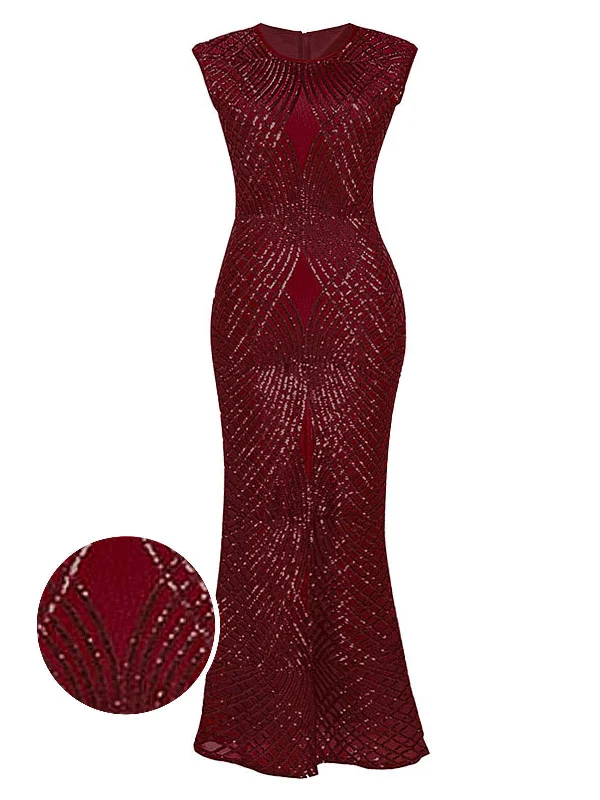 Limited Time Flash Sale [US Warehouse] 1920s Sequined Sleeveless Geometric Dress