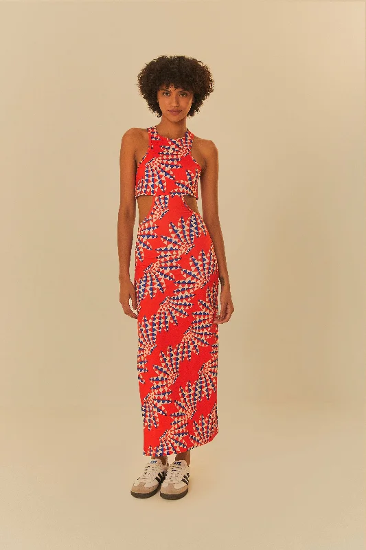 Travel Essentials Adidas Farm Psychedelic Wave Red Dress