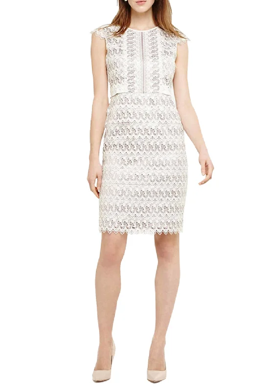 Women's Casual Wear Clothes Ivory Ally Layered Lace Cap Sleeves Dress