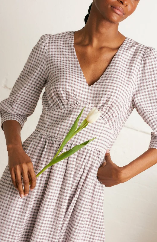 Charming Women's Clothes For Special Events Amelia Parma Violet Gingham Dress