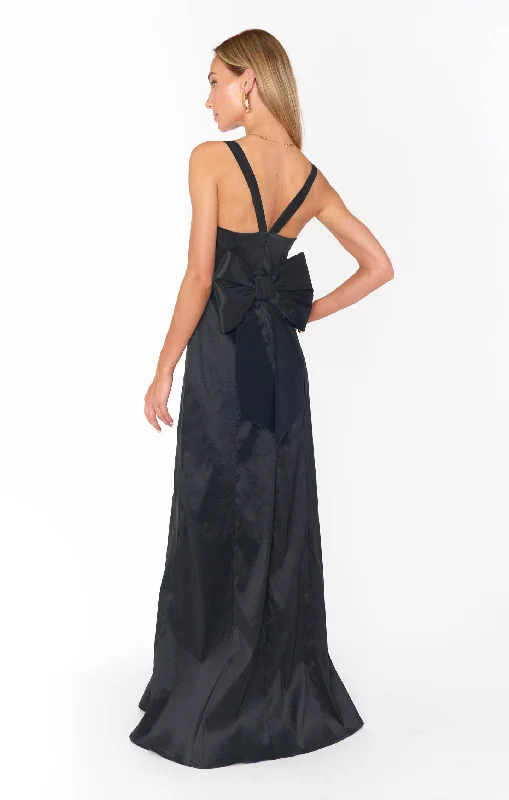 Seasonal Trends Charlotte Bow Dress ~ Black Taffeta