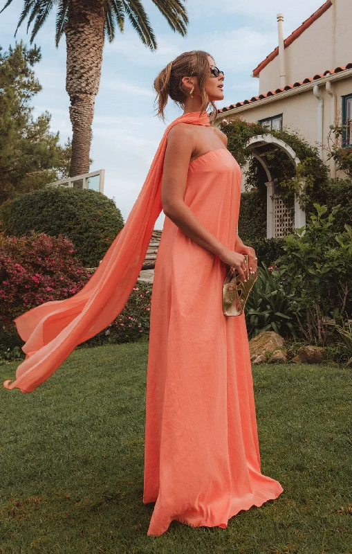Luxury Fashion Tinsley Tube Dress ~ Cantaloupe Light Taffeta