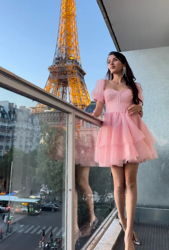 Luxury Fashion In my Barbie era - pink shimmer organza corset dress