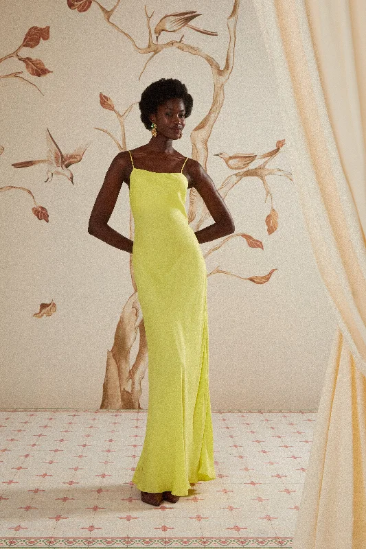 Refined Look Neon Green LENZING™ ECOVERO™ Viscose Slip Dress