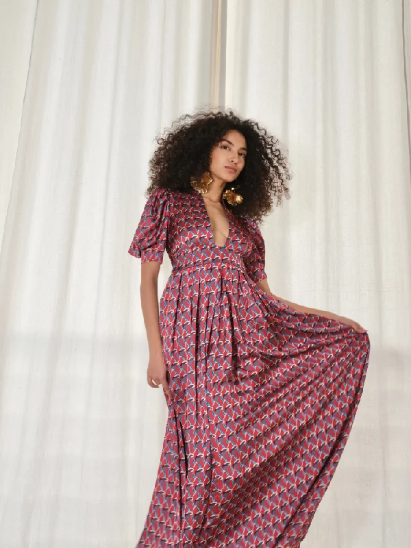 Sophisticated Outfits Alexia’s Dress Bordeaux Print