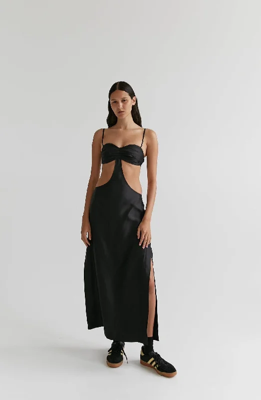 Trendy Outfits For Girls Cut-Out Silk Dress