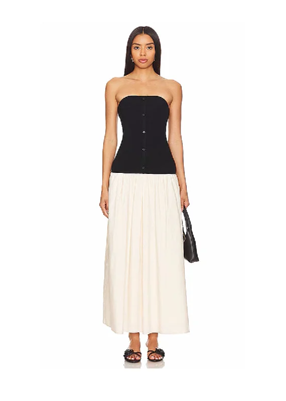 Trendy Outfits For Ladies Tanner Combo Dress - Black & Taupe