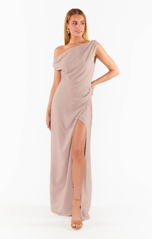 High-End Women's Apparel Jodie Dress ~ Soft Beige Chiffon