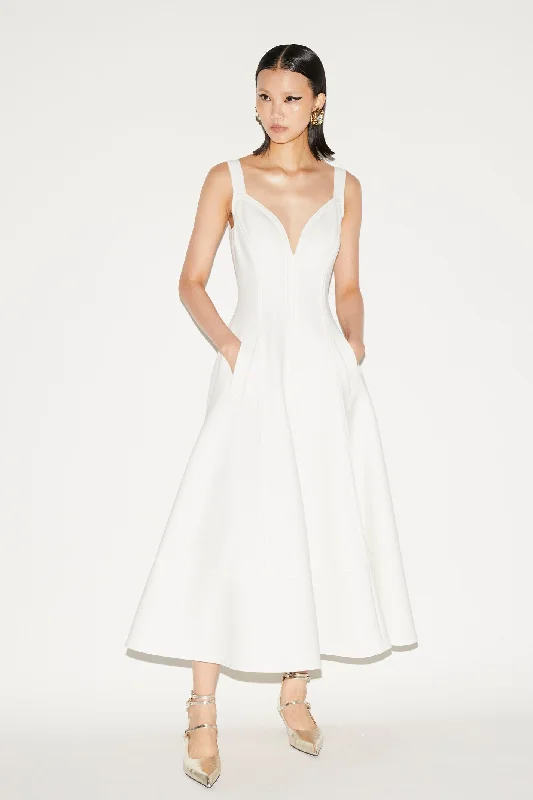 Online Impressions Boutique BRIDGET DRESS WHITE SCUBA