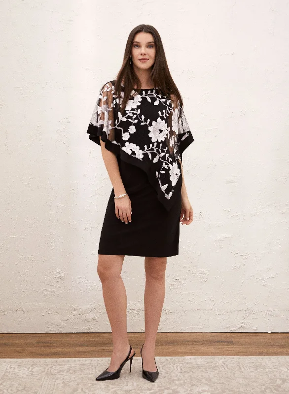 Casual Dresses for Women Embroidered Poncho Dress