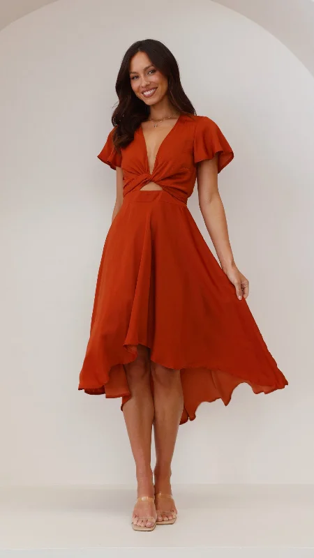 Cool Prices Sunny Daze Dress - Rust