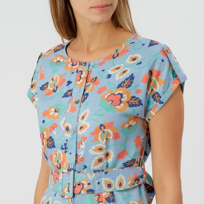 Women's Loungewear Clothes Polly Button Down Dress Multi Floral