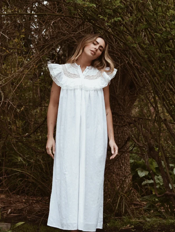 Minimalist Office - Ready Style 100% RECYCLED COTTON - REVERIE DRESS WHITE