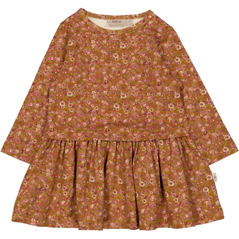 New Season Fashion Preview Dress Astrid - bronze flowers
