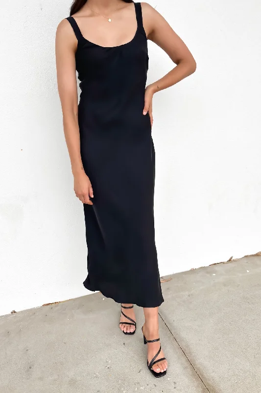Everyday Fashion Ren Cupro Slip Dress Black