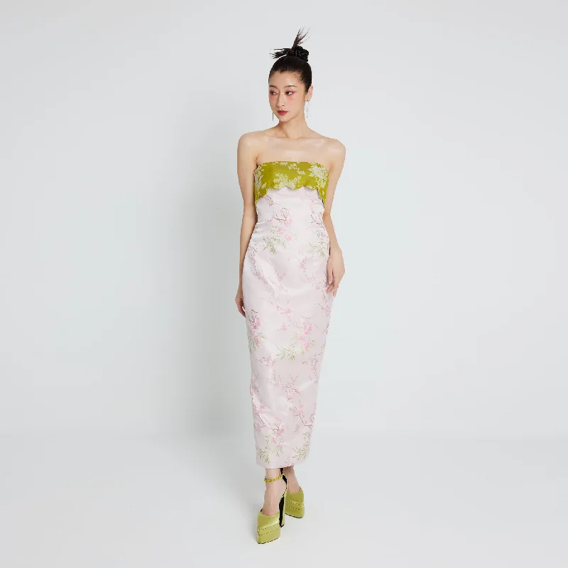 Trendy Boutiques Online Ke Rou Scallop Tube Dress