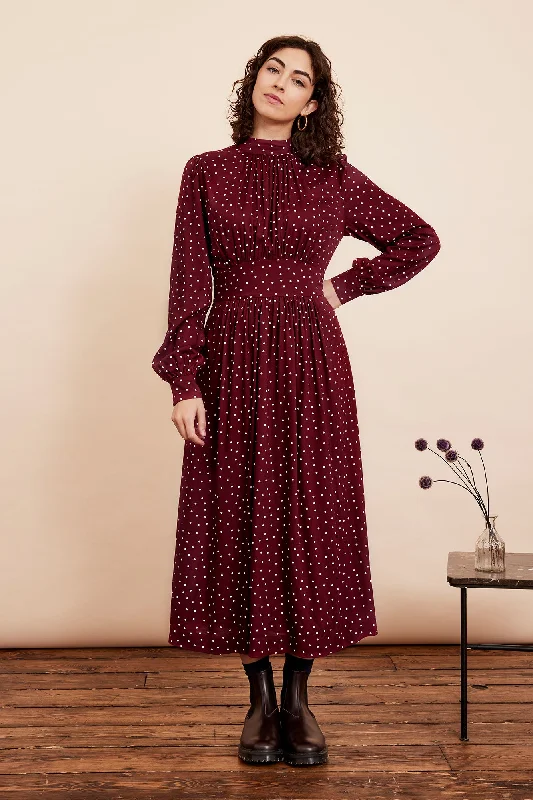 Clothing For Women Daphne Plum Red Spot Dress