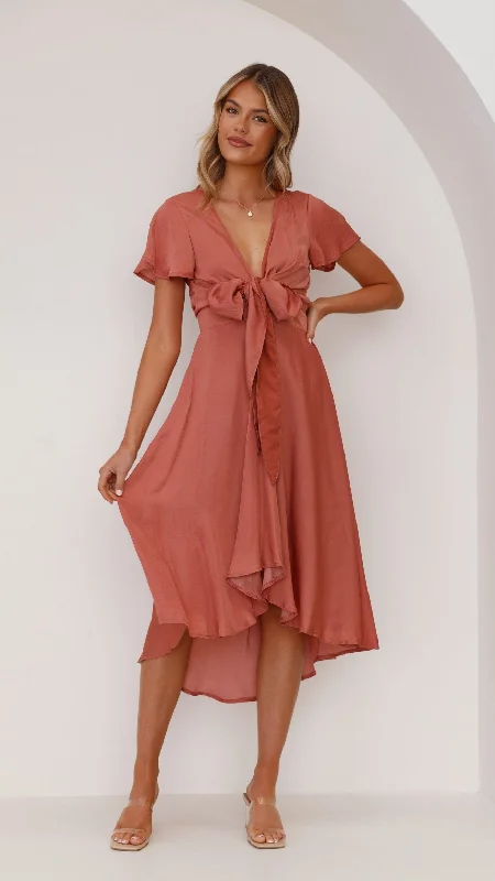 Comfort Meets Fashion Sunny Daze Dress - Baked Rose
