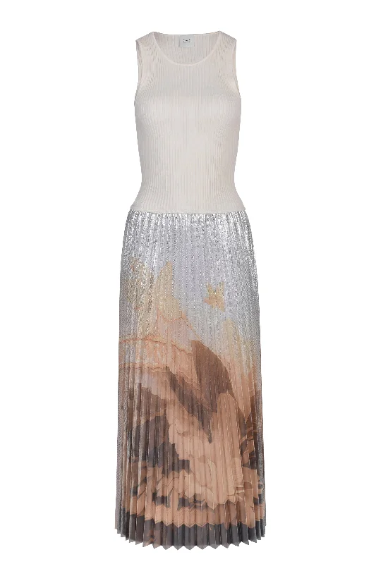 Vintage Retro Party Wear Husk Talia Dress - Ecru