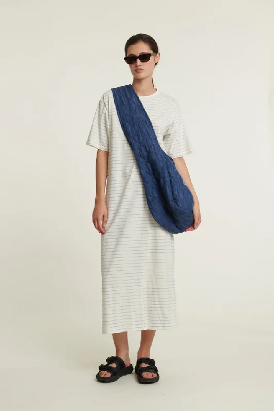 Women's Athletic Garments Raja Striped Dress - Quiet harbor / Whisper white