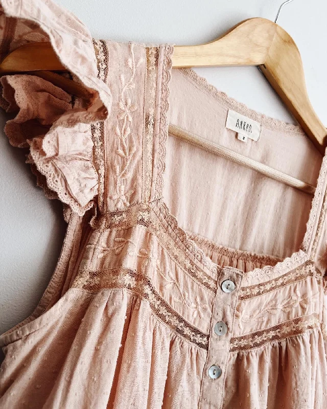 Y2K Nostalgic Fashion Look 100% RECYCLED COTTON - ALICE DRESS -  ROSE BLUSH