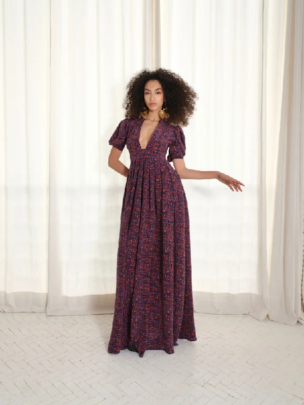 Sleek Design Alexia’s Dress Silk winter Print